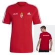 ADIDAS - Magyar címeres pamut póló, piros 