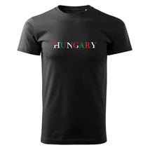 Fekete póló, nemzeti színű HUNGARY felirattal Fekete póló, nemzeti színű HUNGARY felirattal