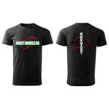 Magyarország feliratos és térképes fekete póló, XS - 5XL Magyarország feliratos és térképes fekete póló, XS - 5XL