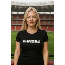 Női póló - Magyarország feliratos, fekete Női póló - Magyarország feliratos, fekete