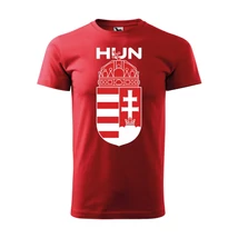 Nagy magyar címeres és magyarország feliratos piros póló Nagy magyar címeres és magyarország feliratos piros póló