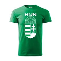 Nagy magyar címeres és magyarország feliratos zöld póló Nagy magyar címeres és magyarország feliratos zöld póló
