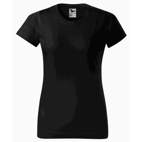 Klasszikus környakas női póló fekete, FELNŐTT méretben /XS - 3XL-IG/
