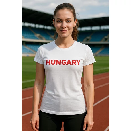 Női póló - HUNGARY feliratos, fehér