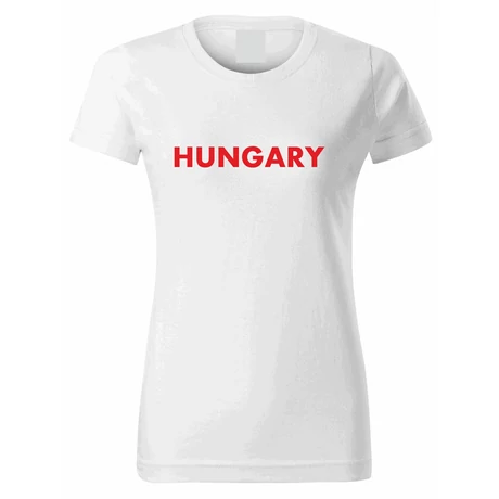 HUNGARY feliratos NŐI póló, fehér