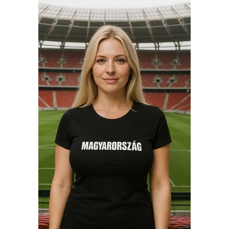 Női póló - Magyarország feliratos, fekete Női póló - Magyarország feliratos, fekete