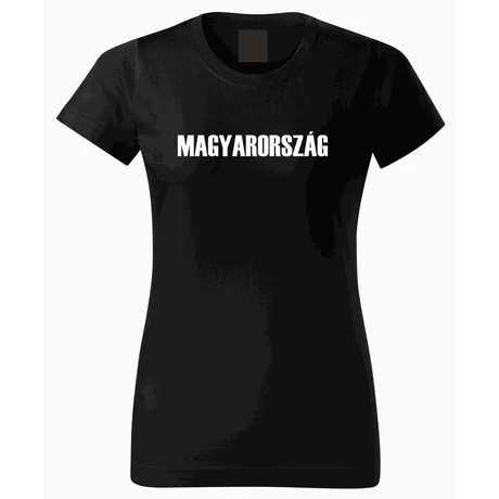 Magyarország feliratos NŐI póló, fekete