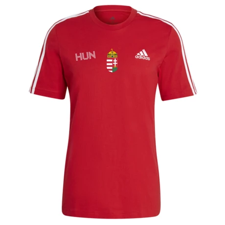 ADIDAS - Magyar címeres pamut póló, piros 