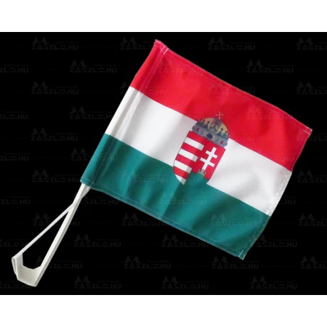 Magyar autós zászló tartóval