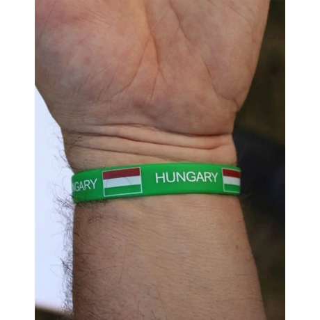 Magyar szilikon karkötő, zöld