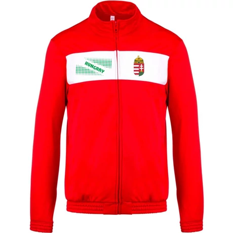 Magyar szabadidőruha felső, piros - vasalt címerrel, 110 - 4XL