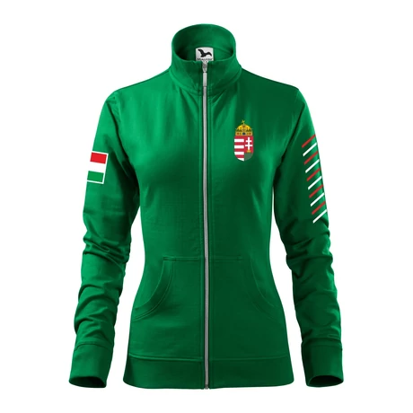 Magyar szabadidőruha felső, női, pamut - felnőtt méret, zöld