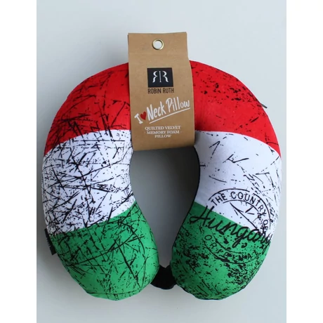 Nyakpárna magyar nemzeti szinekkel, HUNGARY felirattal