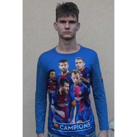 Barcelona hosszú ujjú gyerek póló, képes