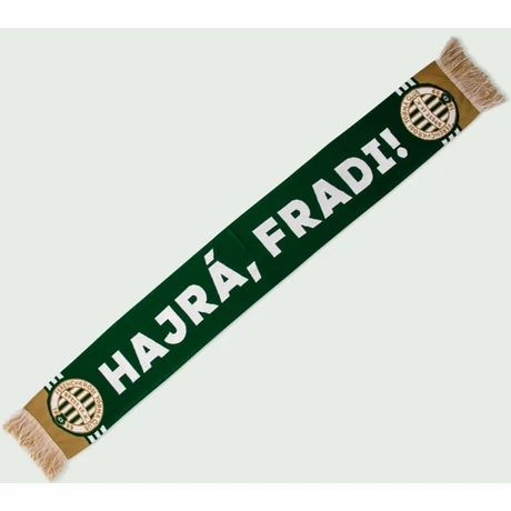 Fradi sál kötött, zöld és arany  színű, HAJRÁ FRADI feliratos