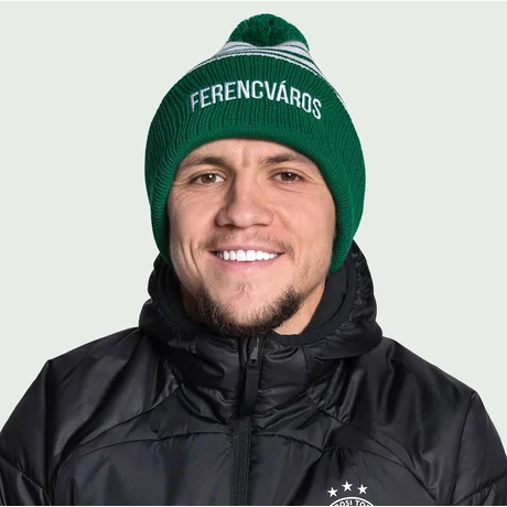 Ferencváros zöld-fehér kötött sapka bojttal